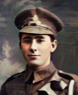 Albert Garnet 'Bert' Edwards in uniform - Colorised